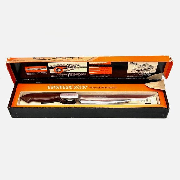 Vintage Automagic Slicer Knife Regent Sheffield Dynachrome Stainless Steel Blade - Picture 1 of 16